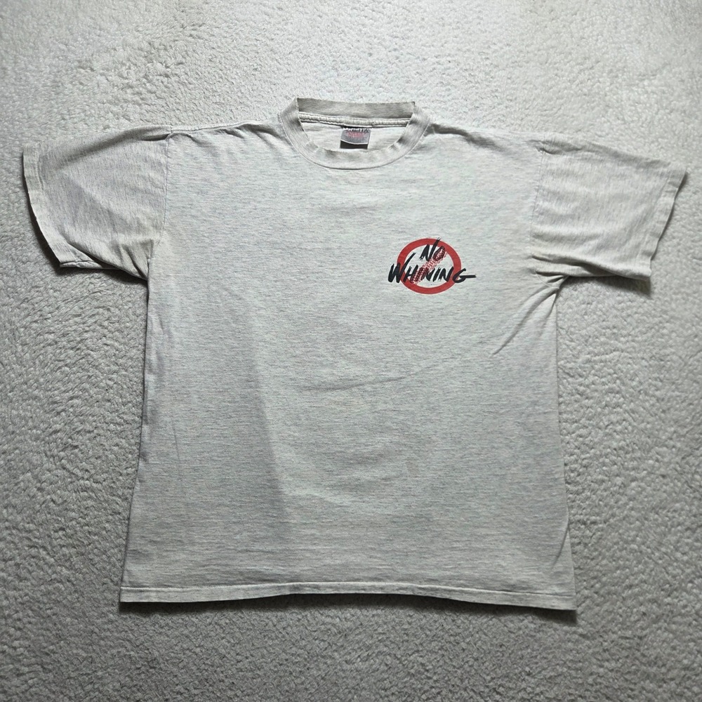Vintage 90s Oneita T Shirt Mens Large Gray No Whining Brian Head Utah Graphic